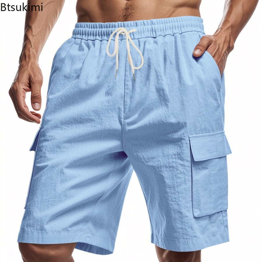 New 2025 Men's Cargo Shorts Su - đánh giá và giá Short Linen Drawstring