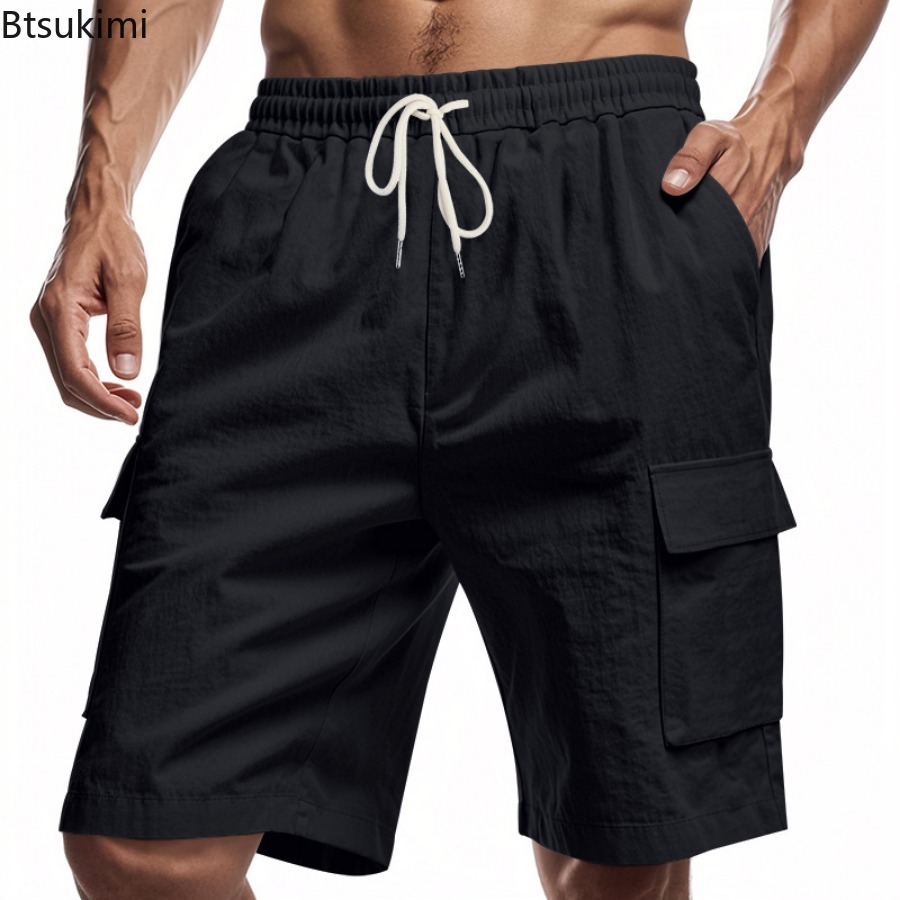 New 2025 Men's Cargo Shorts Su - đánh giá và giá Short Linen Drawstring
