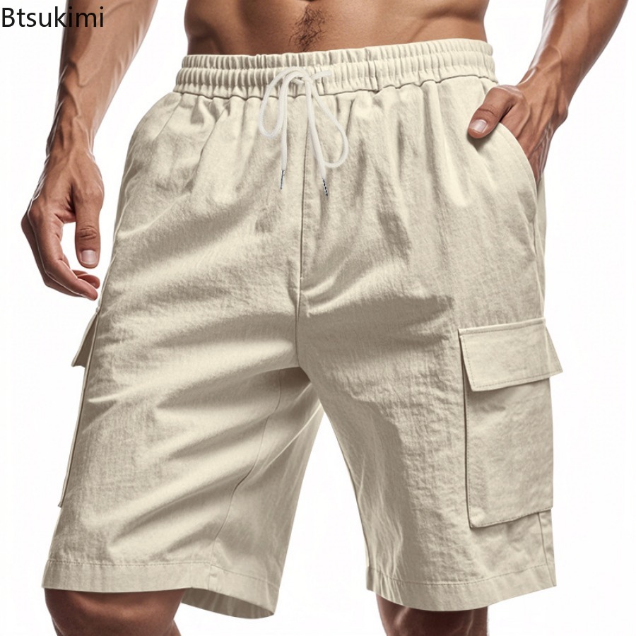 New 2025 Men's Cargo Shorts Su - đánh giá và giá Short Linen Drawstring