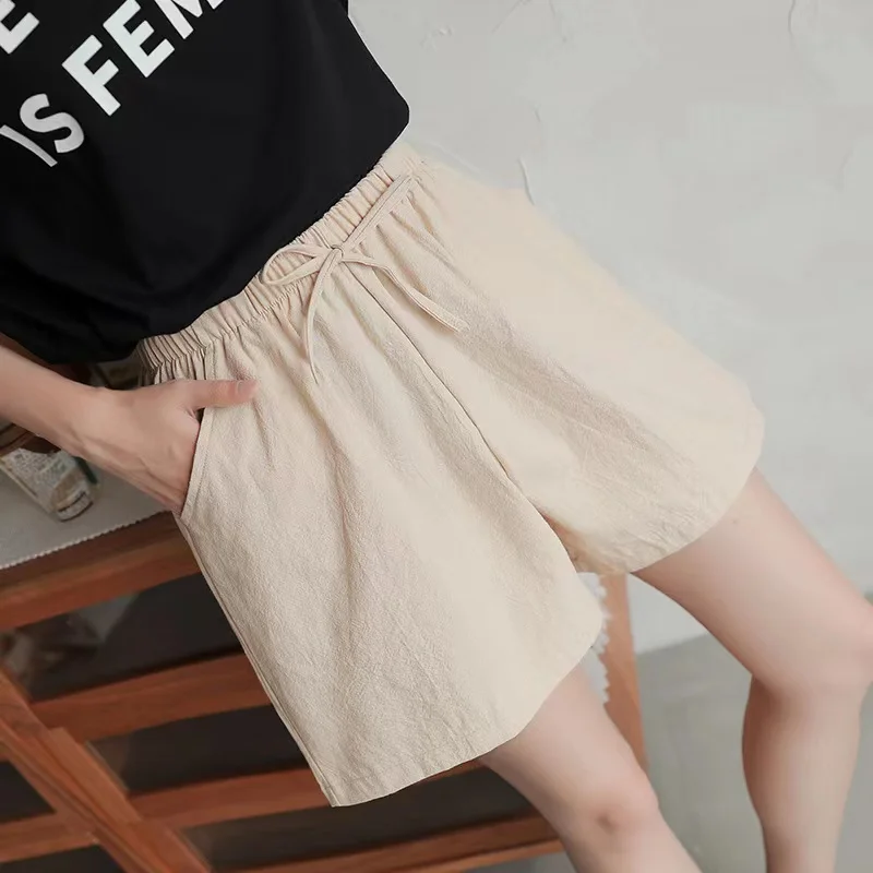 2022 Mùa Hè Mới Vải Lanh Cotto - đánh giá và giá Short Linen Drawstring