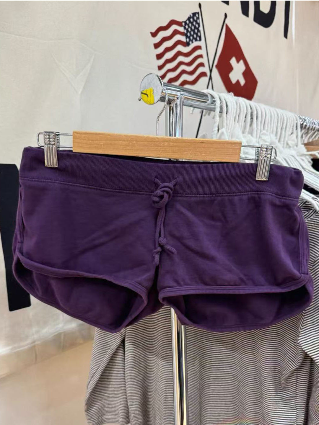 Purple Cotton Short Pant Women - đánh giá và giá Short Linen Drawstring