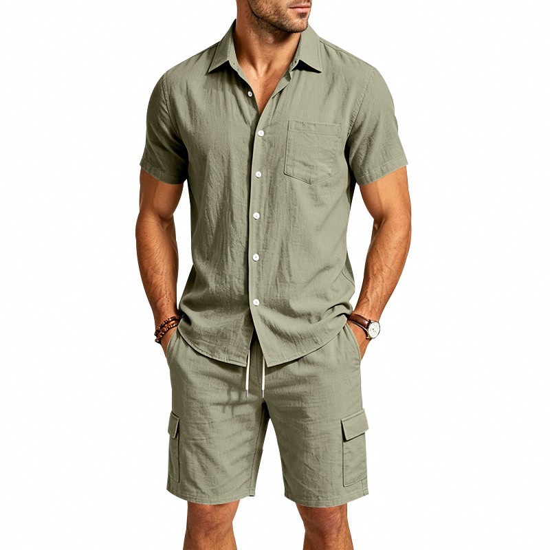 Men Summer American Linen Two  - đánh giá và giá Short Linen Drawstring